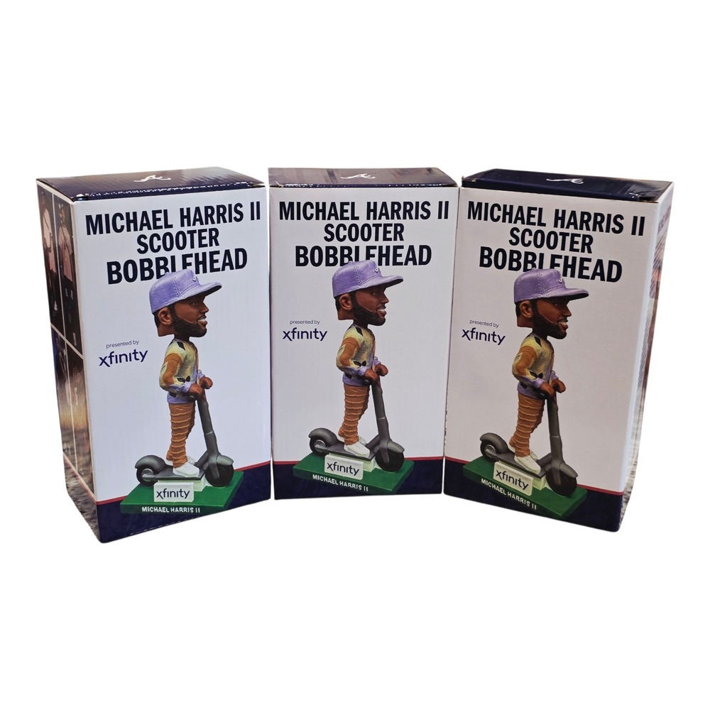Lot of 3 Michael Harris II Scooter Bobbleheads Atlanta Braves SGA 9/8/25 NIB MLB